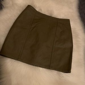 Forever 21 - Olive Green Faux Leather Mini Skirt